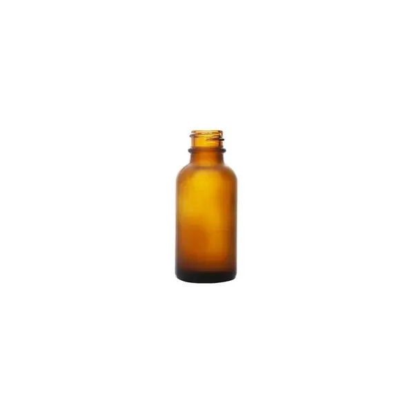 1/2 oz Frosted Amber Glass Boston Round Bottle, 18-400