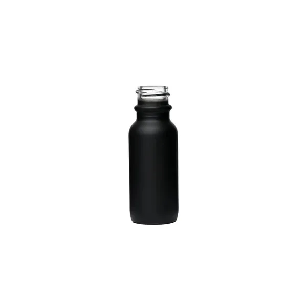 1/2 oz Matte Black Glass Boston Round Bottle, 18-400