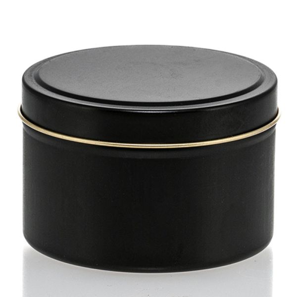 12 oz Black Metal Candle Tin
