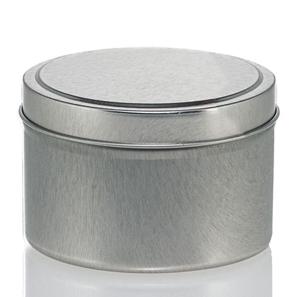 12 oz Silver Metal Candle Tin