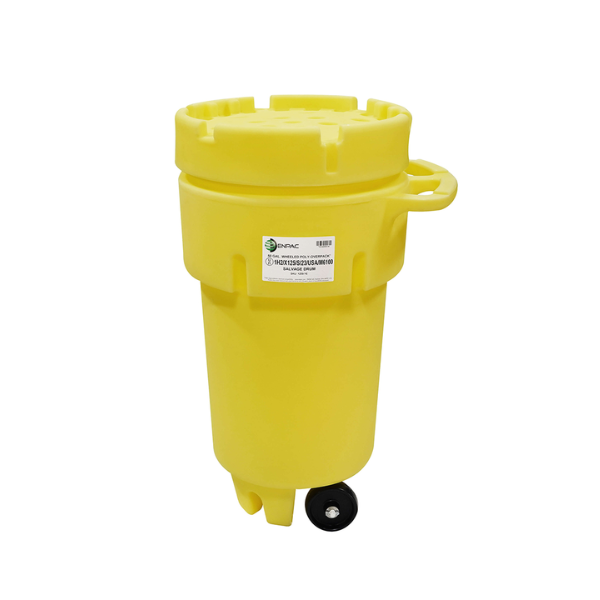 50 Gallon Plastic Salvage Overpack Drum - Wheeled