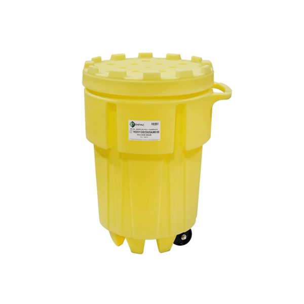 95 Gallon Plastic Salvage Overpack Drum - Wheeled