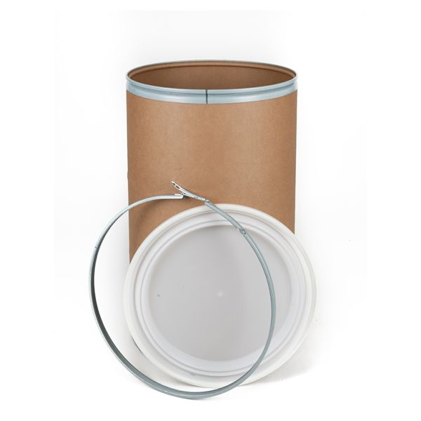 55 Gallon UN Rated Open Head Fiber Drum With Plastic Cover and Liner