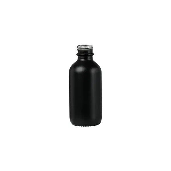 2 oz Matte Black Glass Boston Round Bottle, 20-400