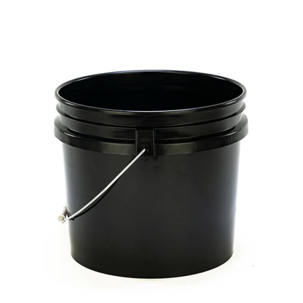 3.5 Gallon Open Head Plastic Pail -  Black