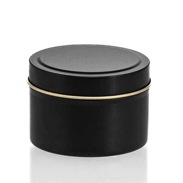 4 oz Black Metal Candle Tin