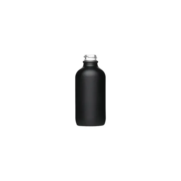 4 oz Matte Black Glass Boston Round Bottle, 22-400