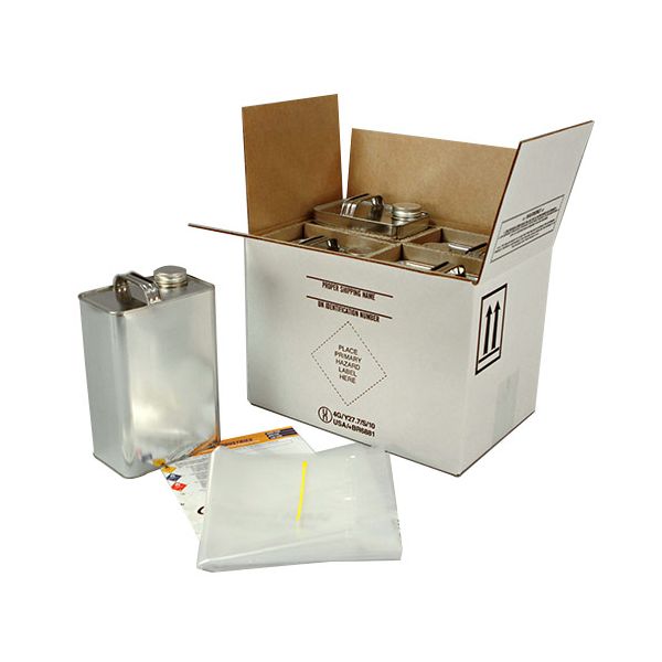 Hazmat Shipper Box Holds Four - 1 Gallon Metal F-Style Cans