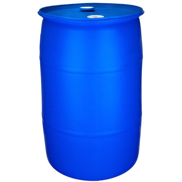 55 Gallon UN Rated Closed Head Plastic Drum with Fittings - Blue