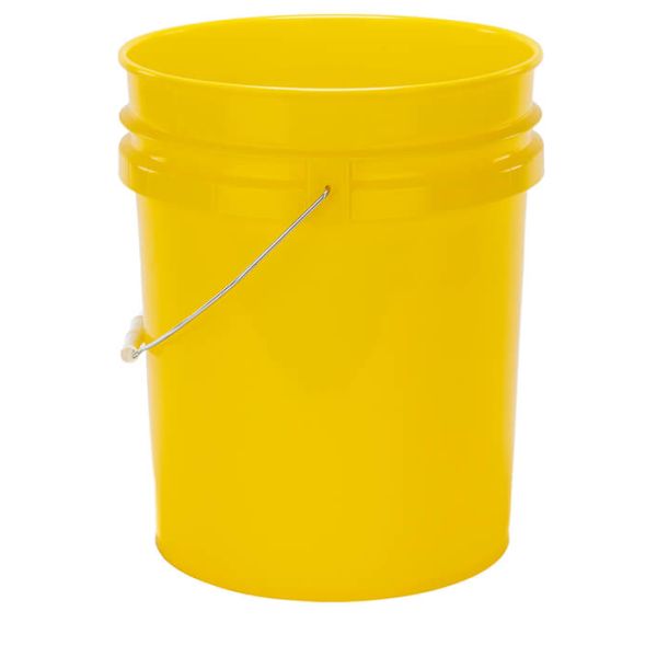 5 Gallon Open Head Plastic Pail yellow