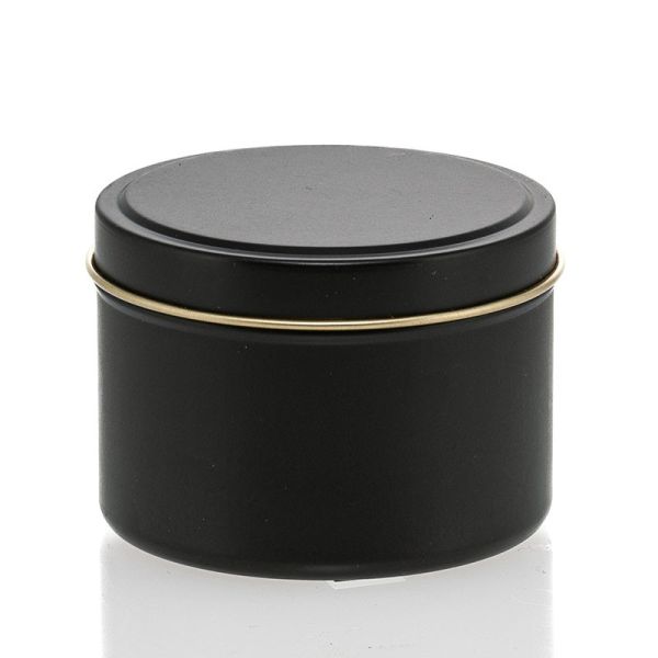6 oz Black Metal Candle Tin