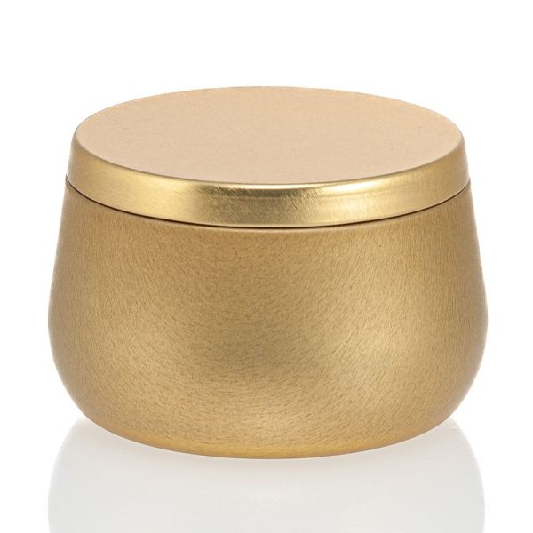 8 oz Gold Metal Bubble Candle Tin 