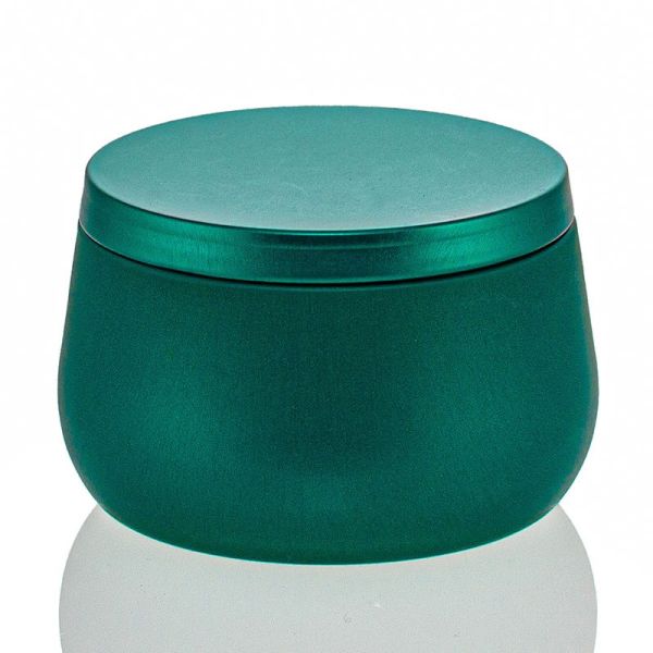 8 oz Green Metal Bubble Candle Tin