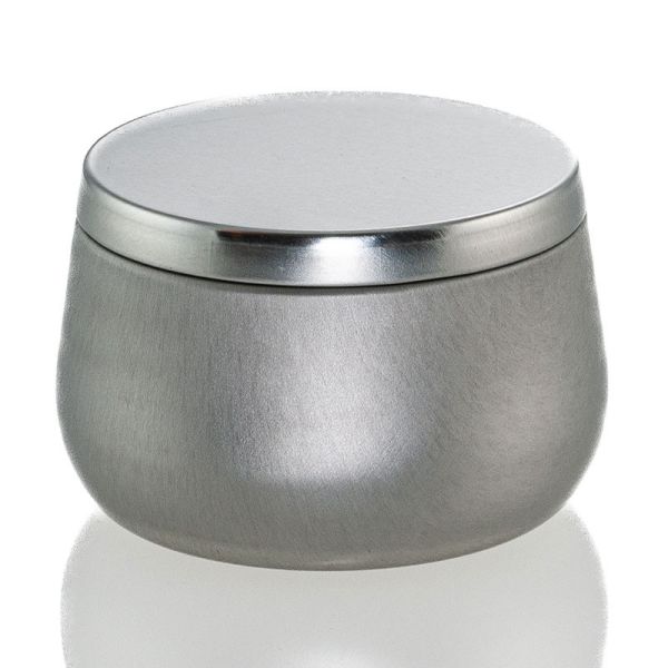 8 oz Silver Metal Bubble Candle Tin