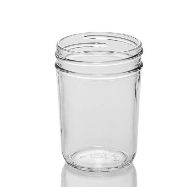 8 Ounce Clear Glass Jelly Jar with threaded 70mm opening