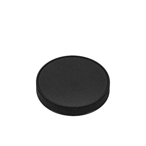 89-400 Black PP Ribbed Continuous Thread Cap - Foam Liner