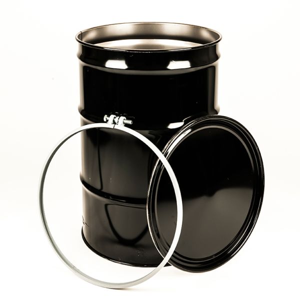 55 Gallon UN Rated Open Head Steel Drum with Bolt Ring and Rust Inhibitor
