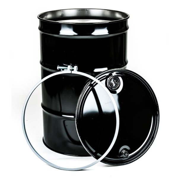 55 Gallon UN Rated Open Head Steel Drum with Rust Inhibitor and Fittings