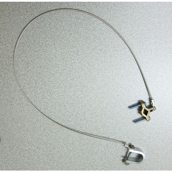 Pipe Clamp and C-Clamp on 10 ft Stainless Steel Cable