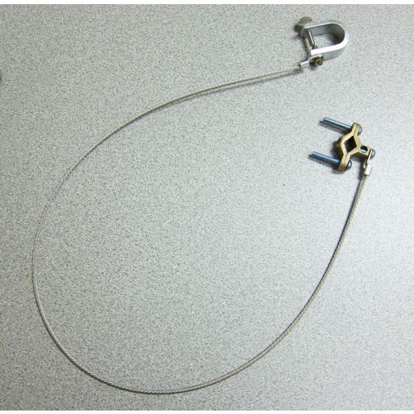 Pipe Clamp and C-Clamp on 5 ft Stainless Steel Cable