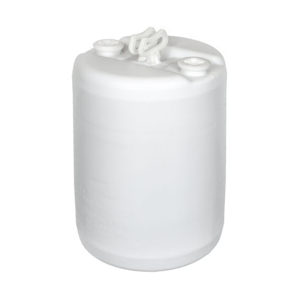 15 Gallon UN Round Closed Head Plastic Drum with 2 Handles Spout - Natural