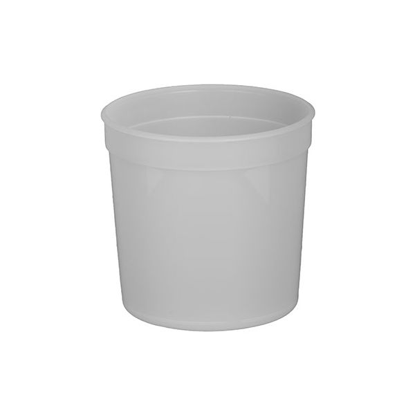 32 oz food container made of natural HDPE.
