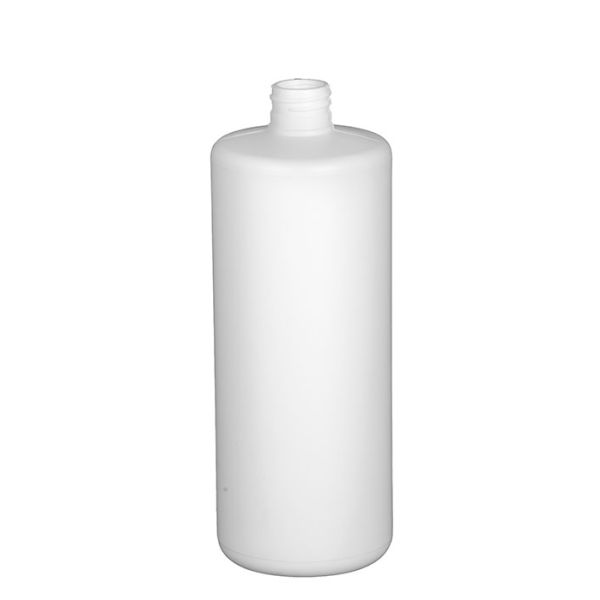 32 oz. white hdpe cylinder bottle with 28-410mm opening