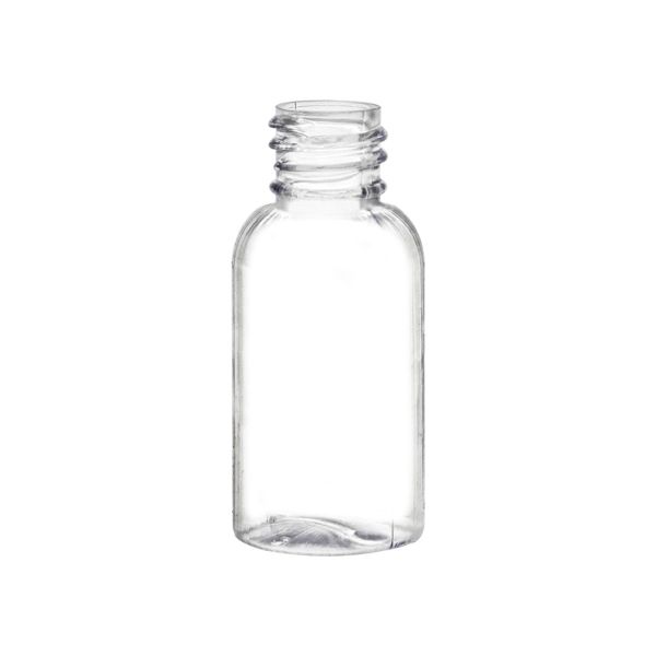 1 oz Clear PET Boston Round with a 20-410 neck finish