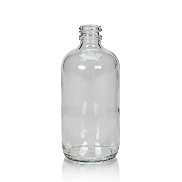 8 oz Clear Glass Boston Round, 24-400