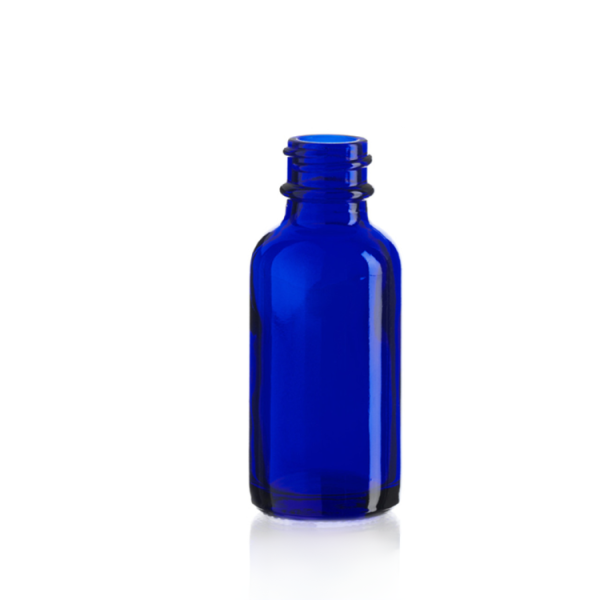 1 Ounce Blue Glass Boston Round, 20-400