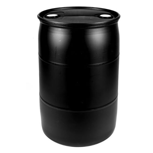Black reconditioned plastic drum