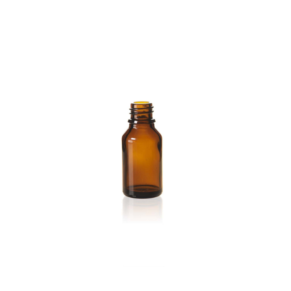 15 ml Amber Glass Euro Bottle, 18 DIN