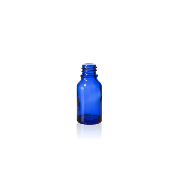 15 ml Blue Glass Euro Bottle, 18 DIN