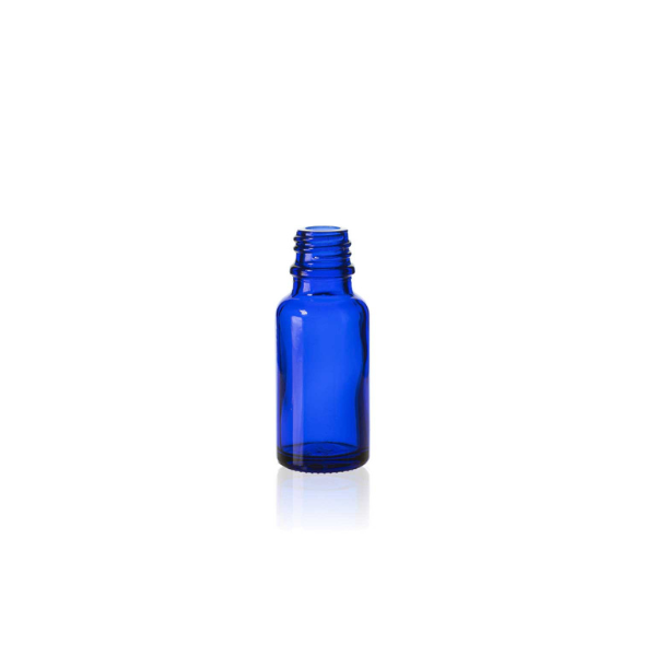 20 ml Blue Glass Euro Bottle, 18 DIN