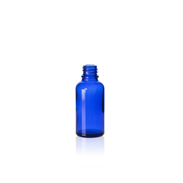 30 ml Blue Glass Euro Bottle, 18 DIN