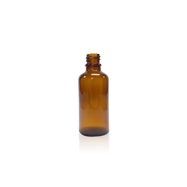 50 ml Amber Glass Euro Bottle, 18 DIN