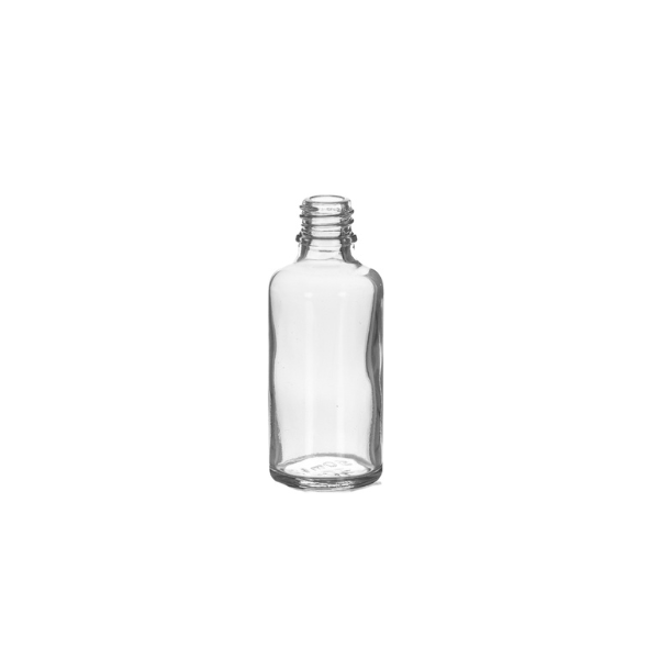 50 ml Clear Glass Euro Bottle, 18 DIN