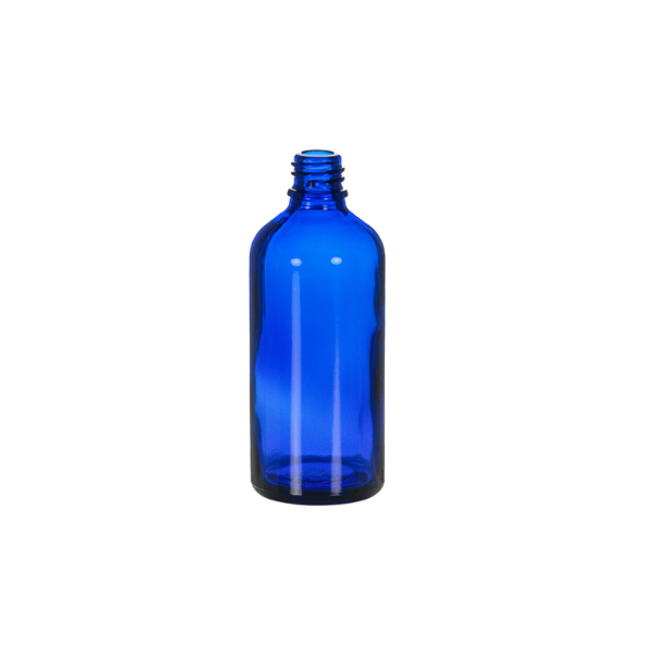 100 ml Blue Glass Euro Bottle, 18 DIN