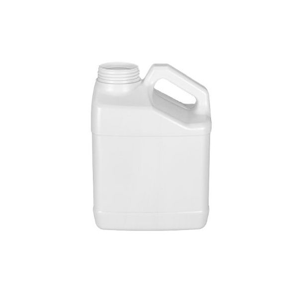 1 Gallon White HDPE F-Style Bottle with Slant Handle, 38-400