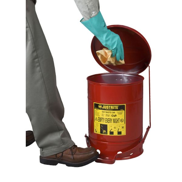 Justrite® 6 Gallon Oily Waste Can Foot Operated