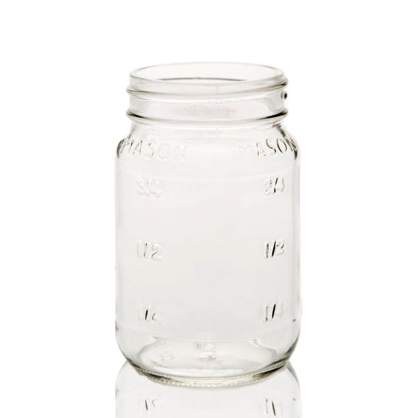 16 oz Glass Embossed Mason Jar