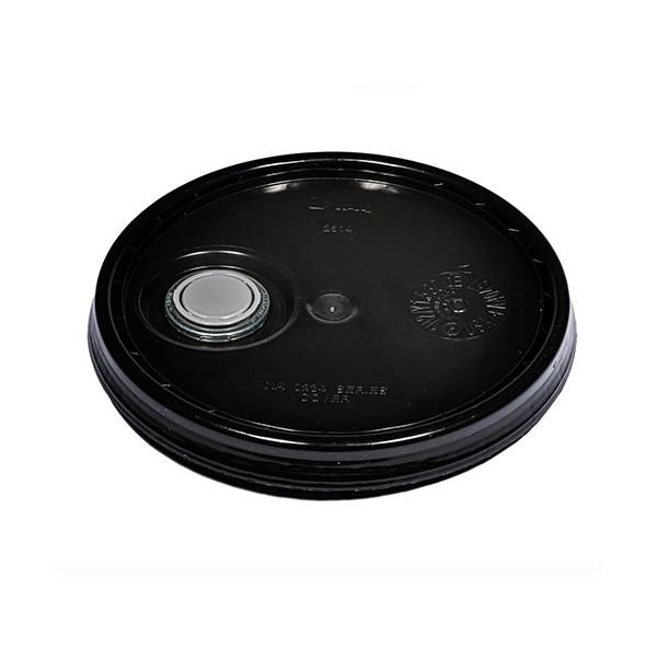 Plastic Pail Lid with Rieke® FLEXSPOUT® and Tear Tab - Black