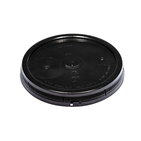 Plain Plastic Pail Lid with Tear Tab - Black