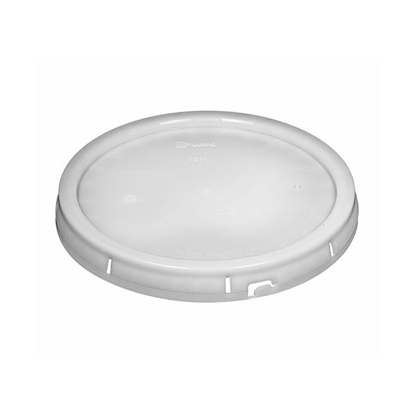 Plain 7 Gallon Plastic Pail Lid with Tear Tab - Natural