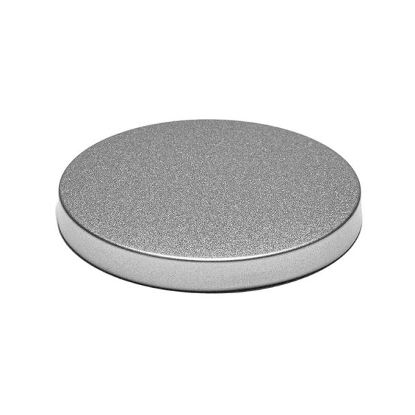 Large Brushed Silver Metal Lid