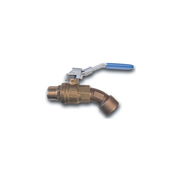 Brass Ball Valve Style Barrel Faucet - 3/4 Inch NPT Inlet/Outlet