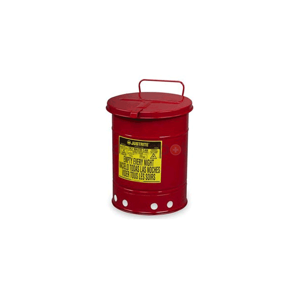 Justrite® Oil Waste Cans 21 Gallon Hand Operated