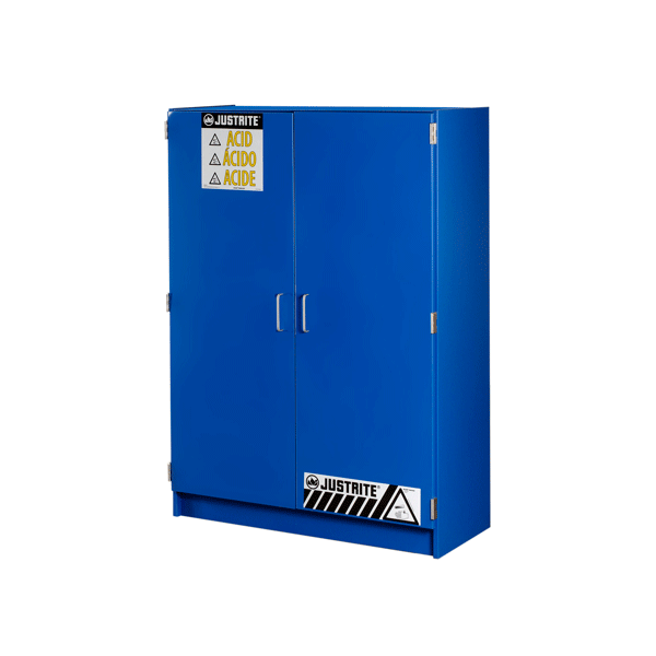 Justrite® Safety Cabinets for Corrosives and Acid Storage Wood Laminated 2 Door Tall Floor Model