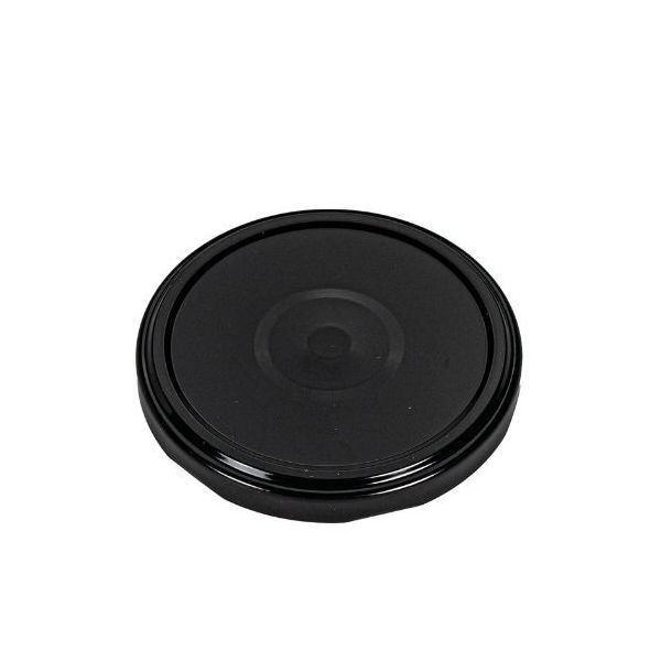 82mm Black Metal Lug Cap - Plastisol Liner
