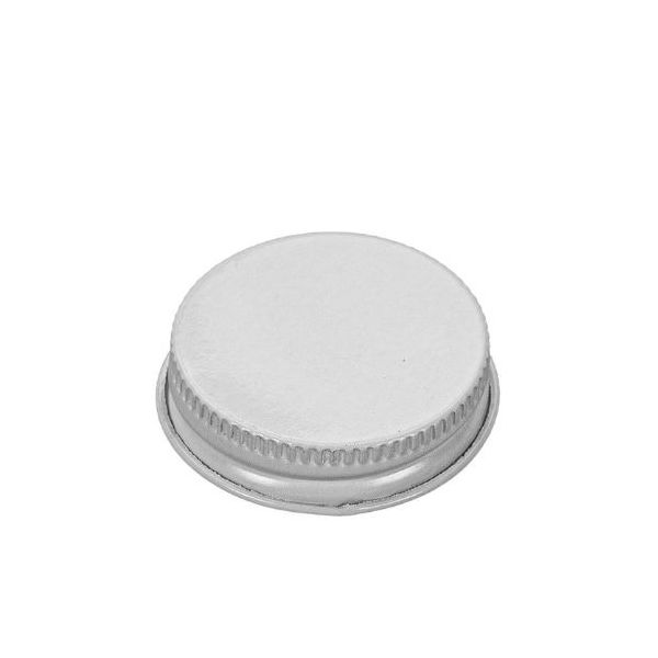 38-400 White Metal Screw Cap - Plastisol Liner